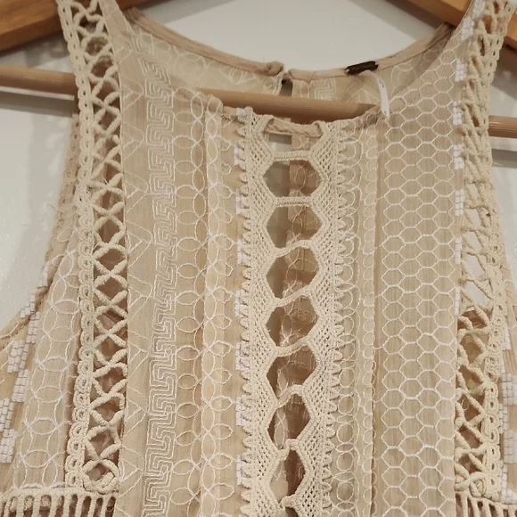 Free People Cream Lace Mini Dress - Picture 4 of 13